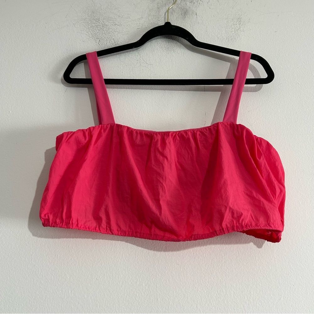Daily Drills Bubble Crop Top Sports Bra Hot Pink XL Sporty Workout Active Casual